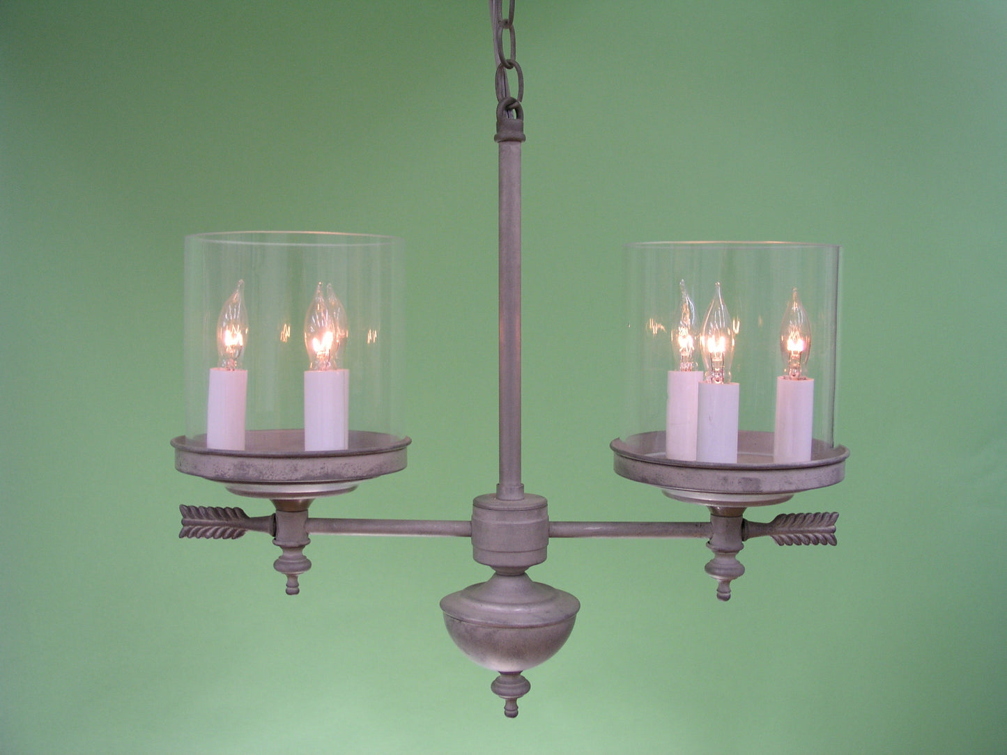 Berkshire Two Arm Chandelier -Short Glass