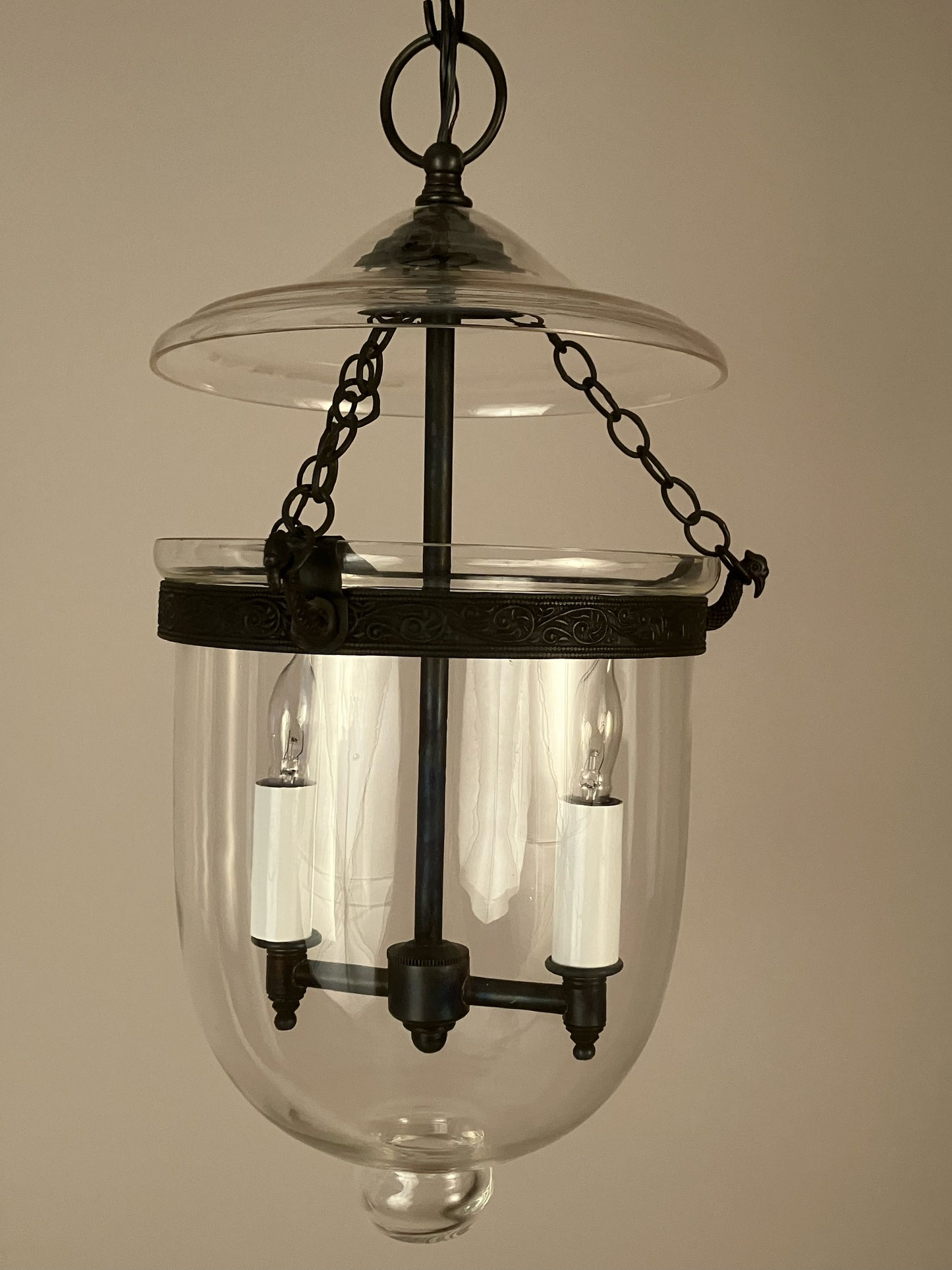Small Bell Jar Lantern - Clear Glass