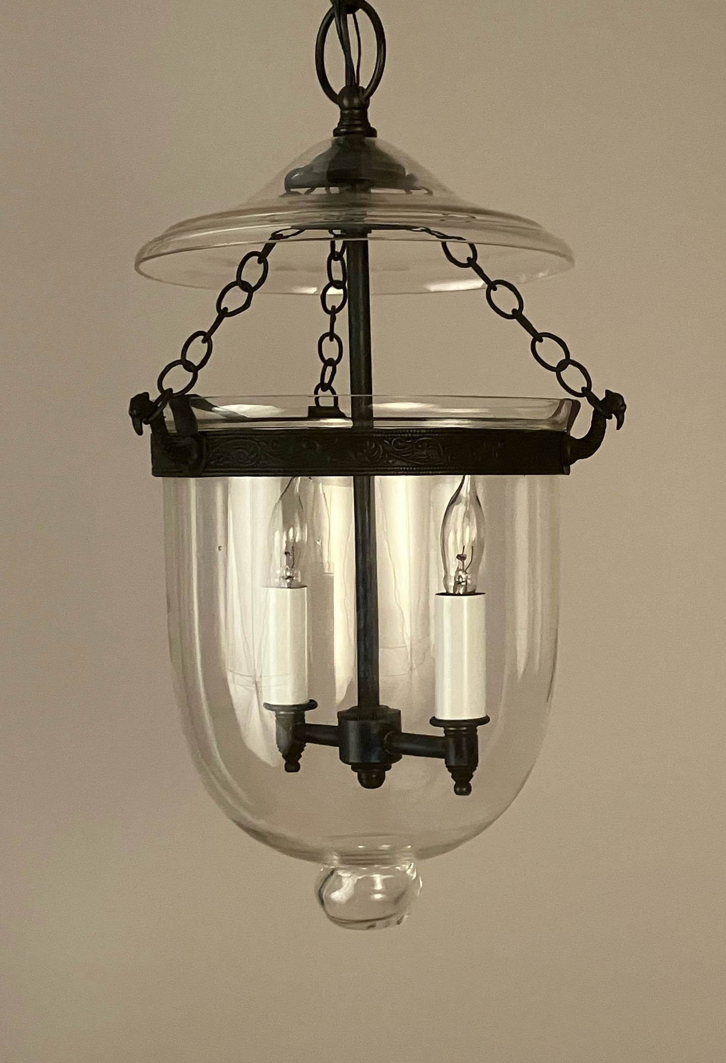 Small Bell Jar Lantern - Clear Glass
