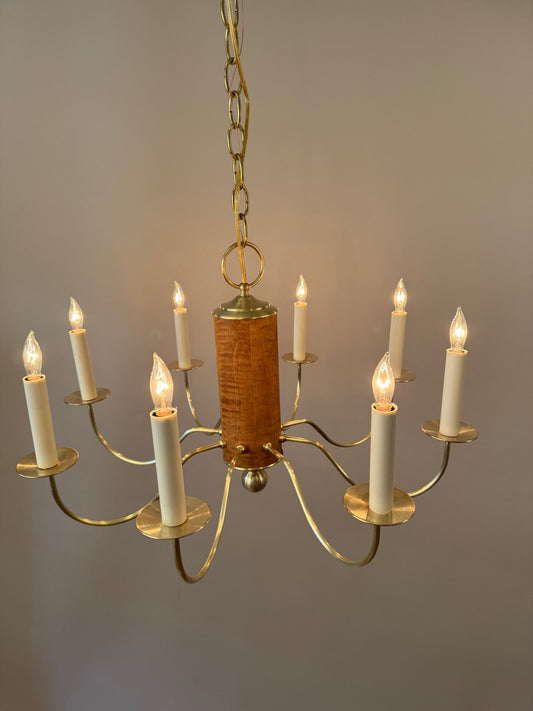 Bespoke Susquehanna Chandelier - Tiger Maple & Brass