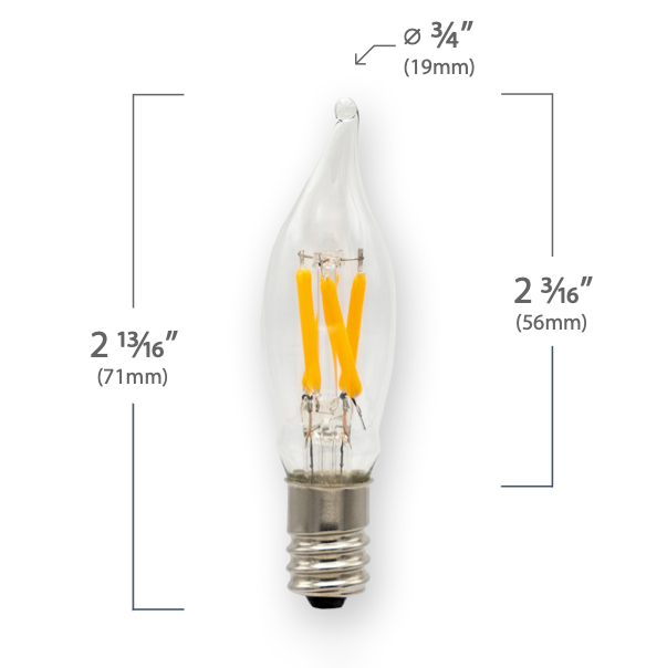 1.5W LED Candelabra Bulb (E12)
