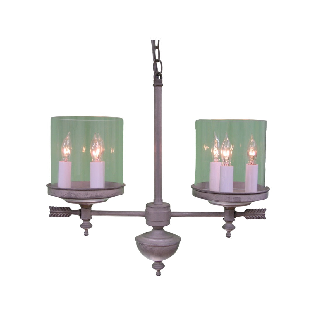 Berkshire Two Arm Chandelier -Short Glass