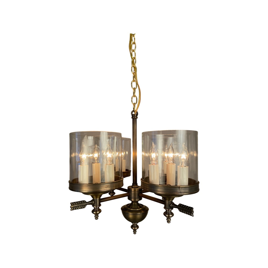 Berkshire Four Arm Chandelier - Short Glass