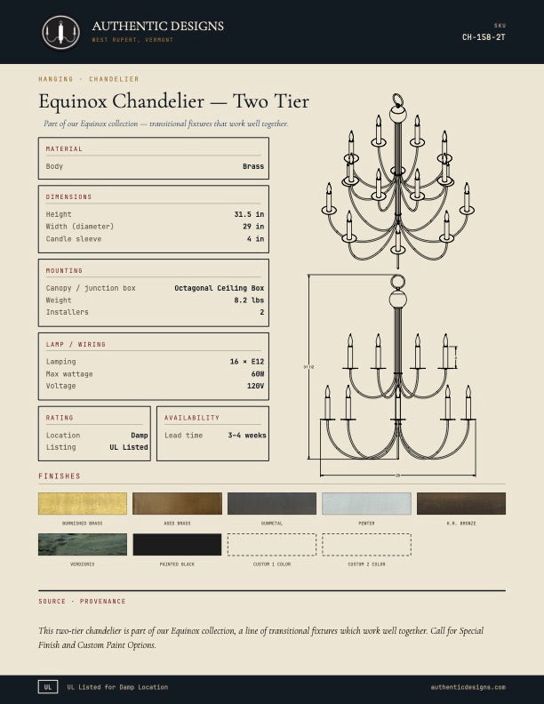 Equinox Chandelier - Two Tier
