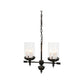 Berkshire Two Arm Chandelier - Tall Glass