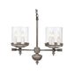 Berkshire Two Arm Chandelier -Short Glass