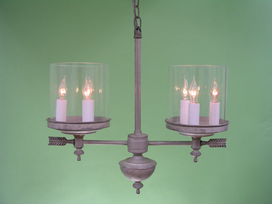 Berkshire Two Arm Chandelier -Short Glass