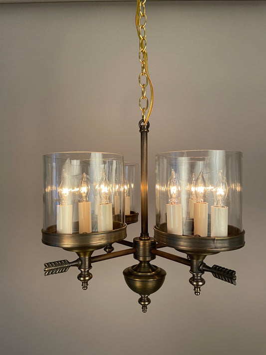 Berkshire Four Arm Chandelier - Short Glass