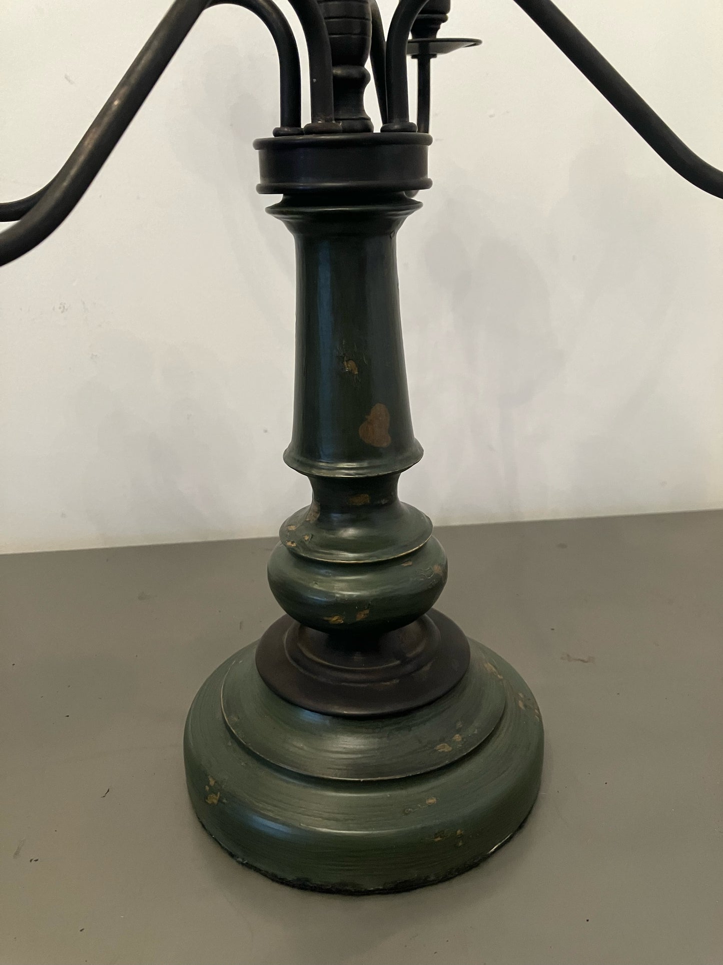 Custom Green Painted Candelabrum - 9 Arm