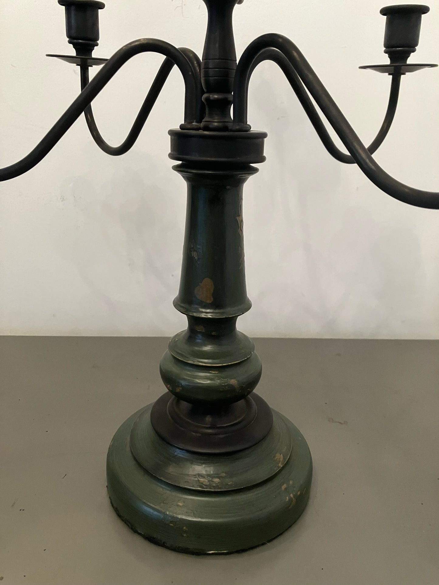 Custom Green Painted Candelabrum - 9 Arm