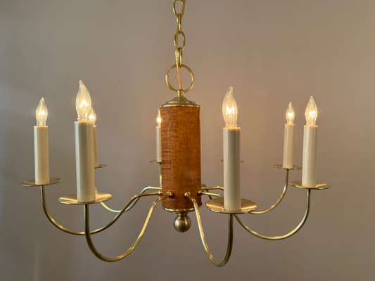 Bespoke Susquehanna Chandelier - Tiger Maple & Brass