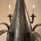 Perforated Witches Hat Chandelier - Darkened Terne