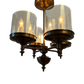 Custom Berkshire Four Arm Chandelier - Short Glass, Drop Stem Pendant