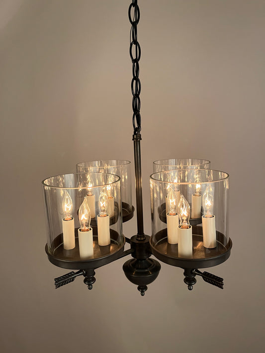 Berkshire Four Arm Chandelier - Short Glass