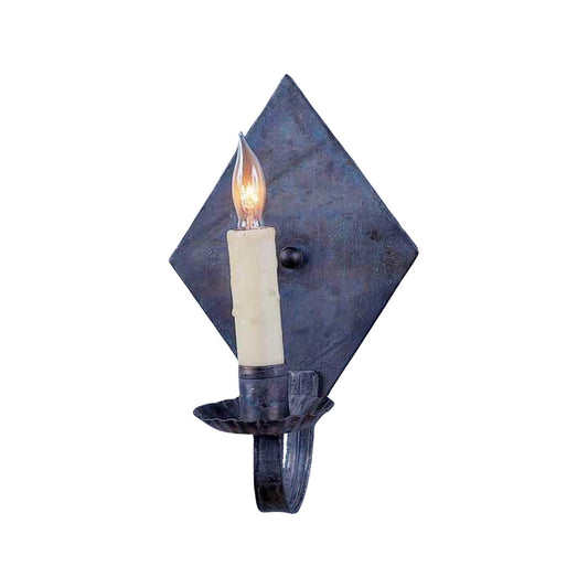 St. Augustine Diamond Sconce in Special Verdigris w/ Special Verdigris Candle Sleeves