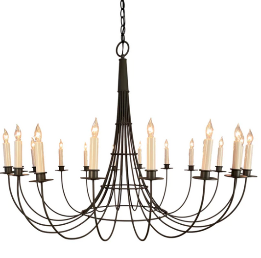 Custom 26" Cornucopia Chandelier - Black Paint