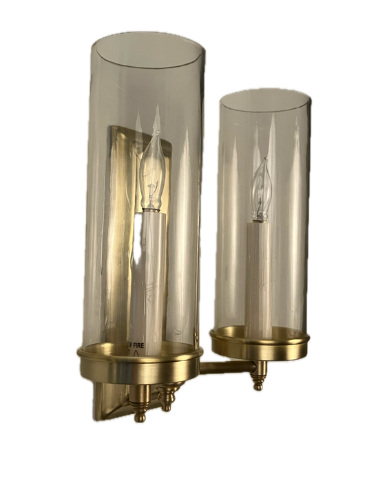 Unlacquered Brass Abingdon Sconce - Two Arm