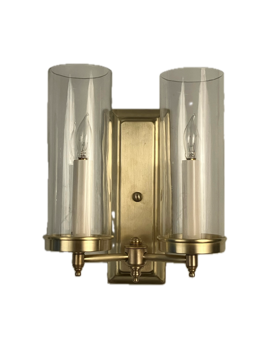 Unlacquered Brass Abingdon Sconce - Two Arm