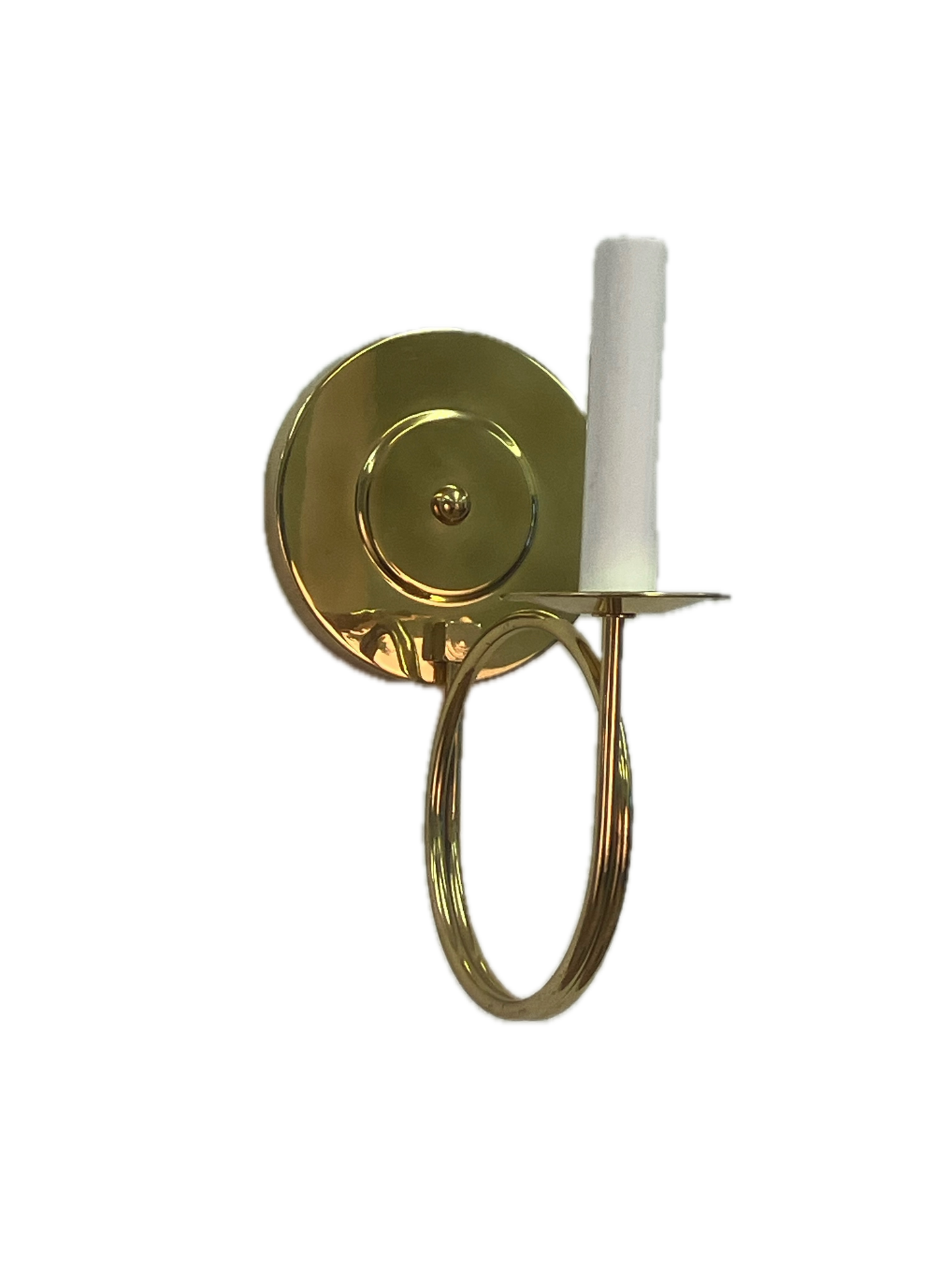 Polished Brass Trumpet Arm Sconce - One Arm