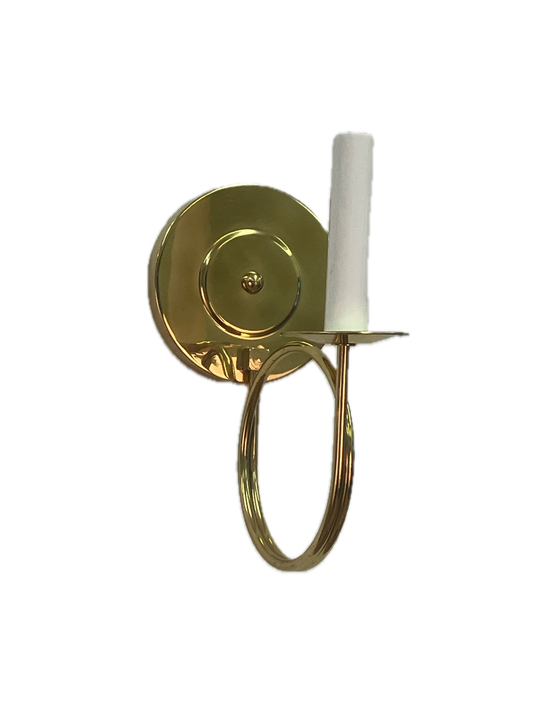 Polished Brass Trumpet Arm Sconce - One Arm