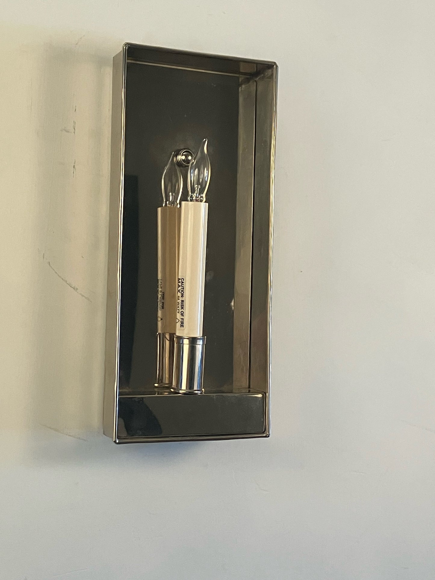 Custom Polished Nickel Bread Pan Sconce