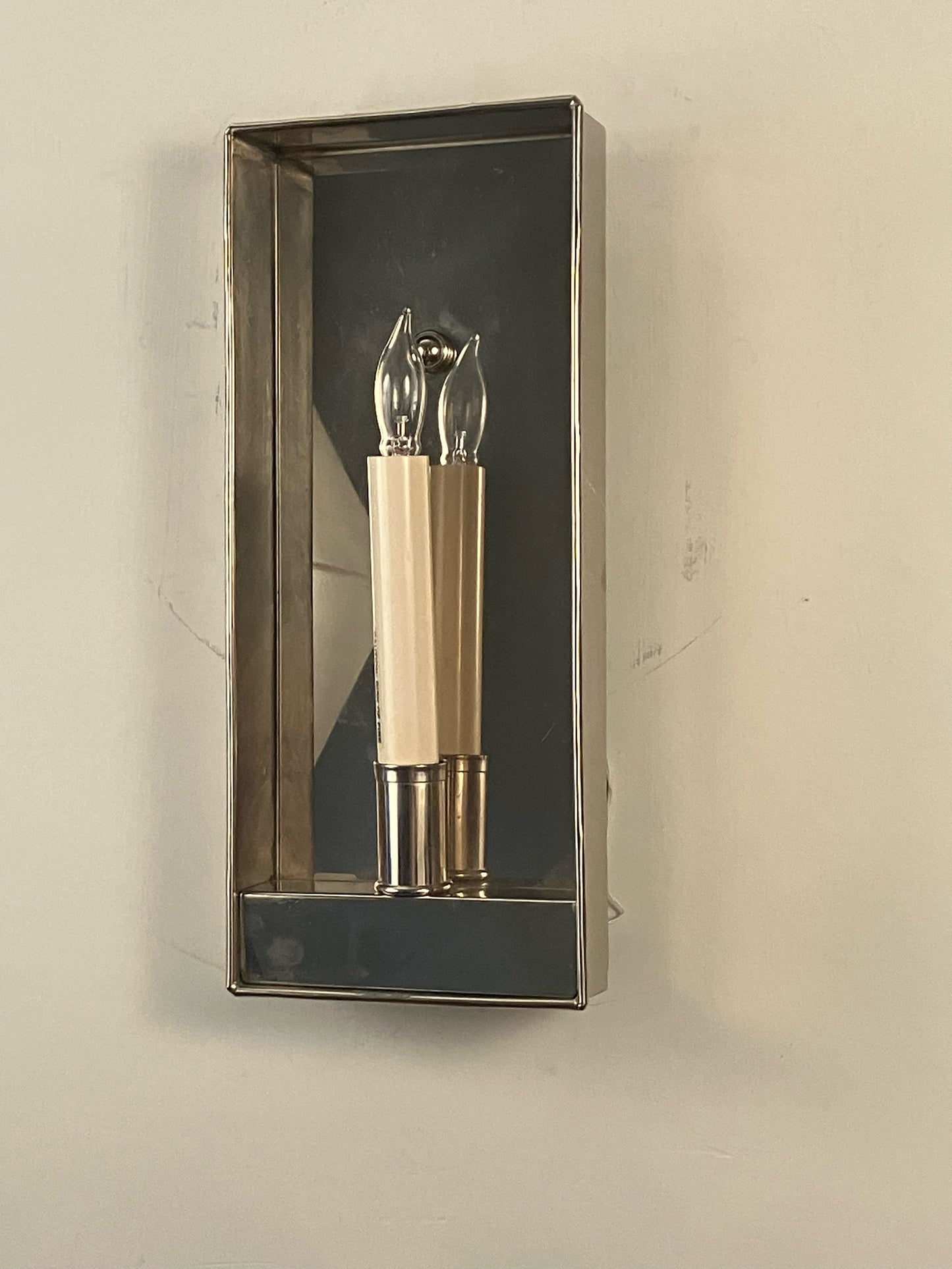 Custom Polished Nickel Bread Pan Sconce