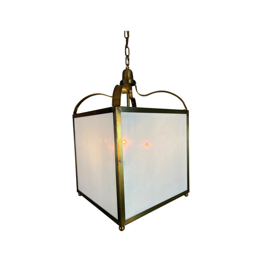 Custom Square Pendant with Milk Glass